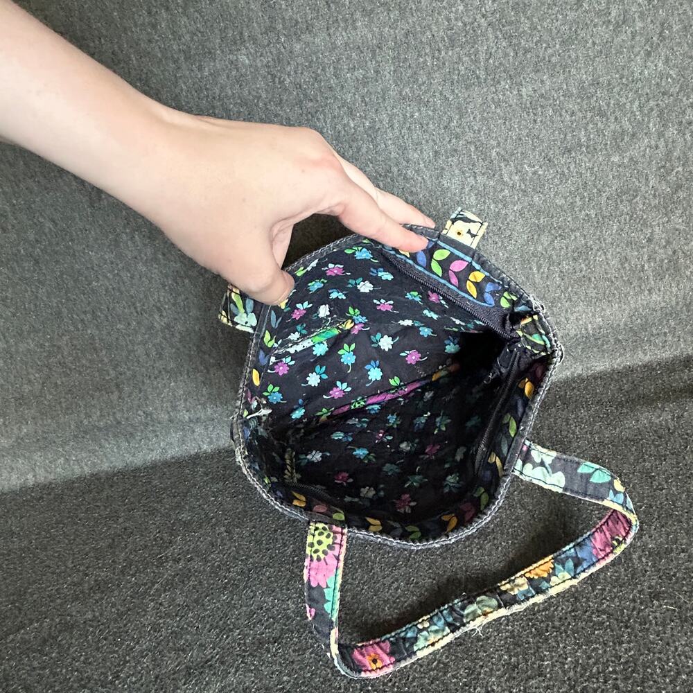 Vera Bradley Midnight Blues floral small tote purse bag travel quilted, vintage - Picture 6 of 11